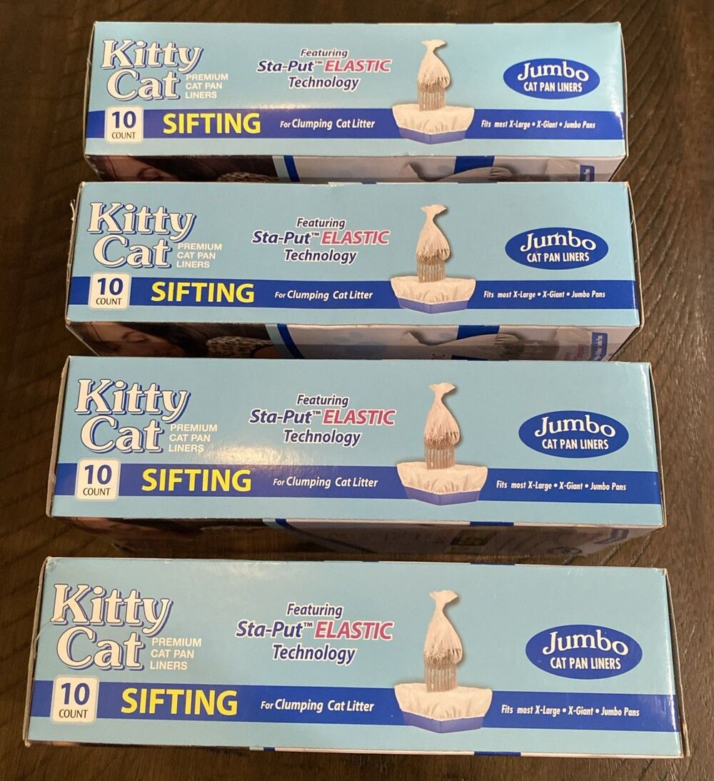 (4) Alfapet Kitty Cat Sifting Elastic Litter Box Jumbo Pan Liners 10 Count NEW - Picture 3 of 5